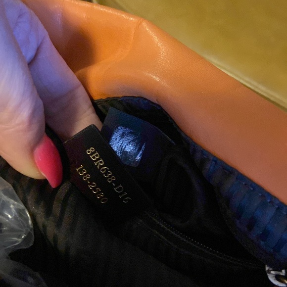 Fendi Big mamma forever leather baguette flap bag orange🍊black gold enamel - Picture 12 of 16